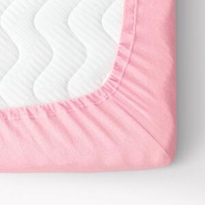 Goldea cearceafuri de pat din terry cu elastic - roz 180 x 200 cm