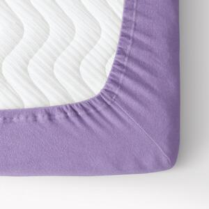 Goldea cearceafuri de pat din terry cu elastic - violet 200 x 220 cm