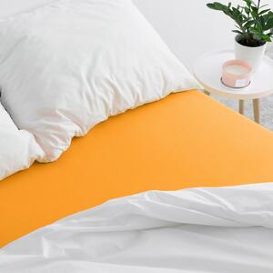 Goldea cearceaf de pat jersey cu elastic - portocaliu 90 x 200 cm