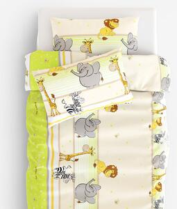Goldea lenjerie de pat pentru copii din 100% bumbac - safari 140 x 200 și 70 x 90 cm
