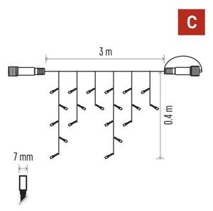 Ghirlandă LED pentru exterior 50xLED/3x0,4m IP44 alb rece