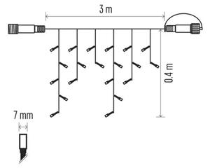 Ghirlandă LED de exterior 50xLED/3x0,4m IP44 alb cald