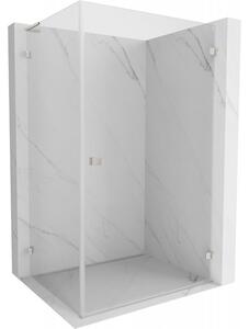 Mexen Lunar-B L cabină de duș cu balamale dreapta 75 x 70 cm, sticlă transparentă, oțel periat, 832L-075-070-97-00-P