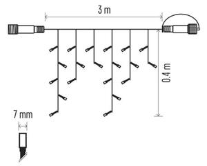 Ghirlandă LED pentru exterior 50xLED/3x0,4m IP44 alb rece/alb cald