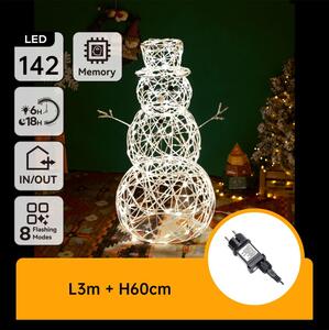 Aigostar-LED Decorațiune luminoasă de Crăciun pentru exterior, om de zăpadă, LED/3,6W/31/230V 2700K 60cm IP44