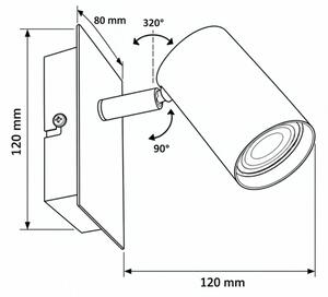 Kanlux 90780 - Aplica spot de perete EVALO 1xGU10/10W/230V bej/auriu