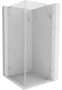 Mexen Lunar-B L cabină de duș cu balamale dreapta 80 x 80 cm, sticlă transparentă, oțel periat, 832L-080-080-97-00-P