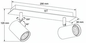 Kanlux 90781 - Spot aplicat EVALO 2xGU10/10W/230V bej/auriu