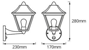 Osram - Lampă de perete pentru exterior cu senzor TRADITION UP 1xE27/60W/230V IP44