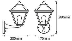 Osram - Lampă de perete pentru exterior cu senzor TRADITION UP 1xE27/60W/230V IP44