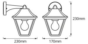 Osram - Aplică de perete pentru exterior TRADITION DOWN 1xE27/60W/230V IP44
