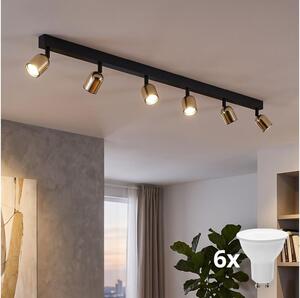 Plafonieră LED TOP 6xGU10/10W/230V negru/auriu