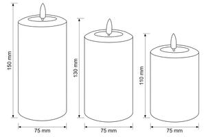 BRILAGI - Set 3x lumânare LED LED/2xAA gri