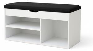 Dulap pentru pantofi cu loc de șezut TRIA, 80 x 43 x 30 cm, alb