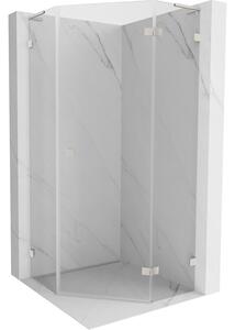 Mexen Lunar, colț de duș pentagonal L basculant spre dreapta 80 x 80 cm, sticlă transparentă de 8 mm, profil din oțel, 831L-080P-080L-97-00-P