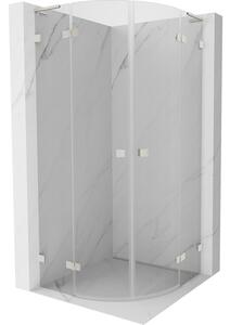 Mexen Lunar, cabină de duș semicirculară cu balamale L 80 x 80 cm, sticlă transparentă de 8 mm, profil din oțel, 833L-080L-080P-97-00