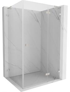 Cabină de duș Mexen Lunar L, cu balamale pe dreapta 70 x 80 cm, sticlă transparentă de 8 mm, profil din oțel, 834L-070-080-97-00-P