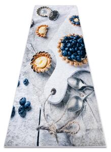 ANDRE 33570 covor lavabil Cupcake-uri, bucatarie, anti-alunecare - argint / bej