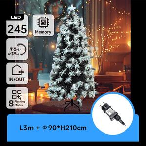 Aigostar - Brad de Crăciun LED pentru exterior, 245 LED/6W/230V, 8 funcții, 210 cm, IP44, alb rece
