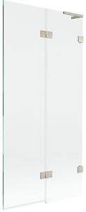 Mexen Lunar L, paravan de cadă cu 2 aripi, dreapta, 90 x 150 cm, sticlă transparentă, oțel periat, 897L-090-100-97-00-P