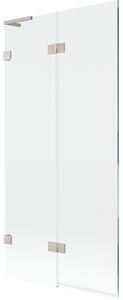 Mexen Lunar L, paravan de cadă cu 2 aripi, stânga, 90 x 150 cm, sticlă transparentă, oțel periat, 897L-090-100-97-00-L