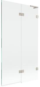 Mexen Lunar L, paravan de cadă cu 2 aripi, dreapta, 100 x 150 cm, sticlă transparentă, oțel periat, 897L-100-100-97-00-P