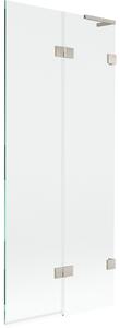 Mexen Lunar L, paravan de cadă cu 2 aripi, dreapta, 80 x 150 cm, sticlă transparentă, oțel periat, 897L-080-100-97-00-P