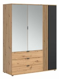 Dulap Orlnolu 103Stejar artizan, Negru, 20x15x6cm, Uși dulapUși dulap: Cu balamale