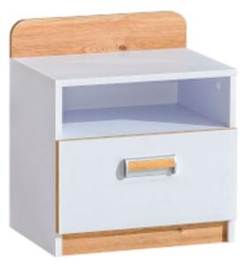 Noptieră pentru camera copiilor Lorento L12, alb/stejar nash (45 cm)