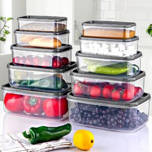 Set 10 caserole plastic , UnicUtil, Versatile Compact, Transparent