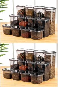 Set 24 recipiente alimentare , UnicUtil, Sturdy Compact, Antracit