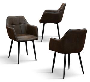 SET 2 Scaune Industry tip fotoliu, piele ecologica, structura metalica - MARO CASTAN - STANDARD
