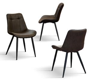 SET 4 Scaune Industry, piele ecologica ,structura metalica - MARO CASTAN - STANDARD