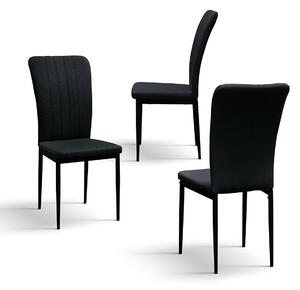 SET 6 Scaune Alto, tesatura ,structura metalica - NEGRU - STANDARD