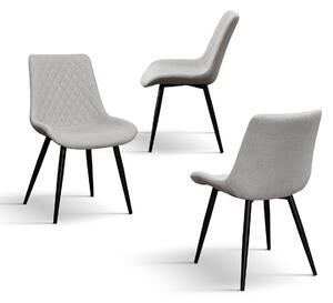 SET 4 Scaune Point tesatura, structura metalica - BEJ - STANDARD