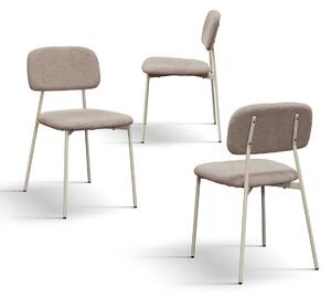 SET 4 Scaune BETO ,tesatura ,structura metalica - BEJ - STANDARD