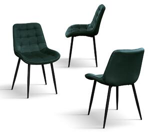 SET 4 Scaune Ernest catifea, structura metalica - VERDE - STANDARD - 4 BUCATI