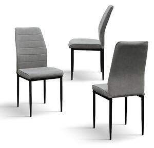 SET 4 Scaune Grig, tesatura, structura metalica - GRI - STANDARD