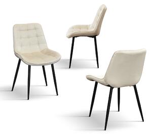 SET 4 Scaune Ernest catifea, structura metalica - BEJ - STANDARD - 4 BUCATI