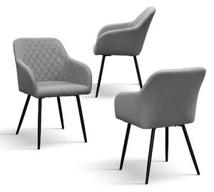SET 2 Scaune Maura tip fotoliu ,tesatura ,structura metalica - GRI - STANDARD - 2 BUCATI