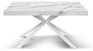 Masa extensibila SPIDER, blat ALB MARMORAT - 160 cm / 90 cm / h 77 - ALB