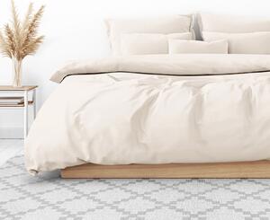 Goldea lenjerie de pat satin de lux - crem 140 x 200 și 70 x 90 cm
