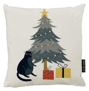 Pernă decorativă 45x45 cm cu model de Crăciun Crazy Cat Xmas – Butter Kings