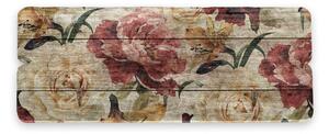 Cuier de perete din lemn de pin Tierra Bella White Flowers, 50 x 20 cm