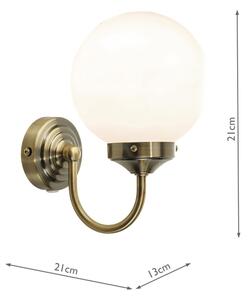 Där Lighting BAR0775 - Aplica de perete pentru baie BARCLAY 1xE14/40W/230V IP44 alamă