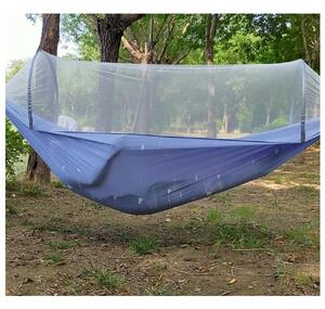 Hamac cu plasa antiinsecte, 140x270 cm, Albastru