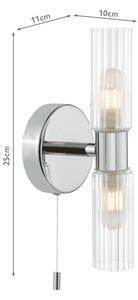 Där Lighting BOL0950 - Aplică de perete pentru baie BOLTON 2xG9/5W/230V IP44 crom
