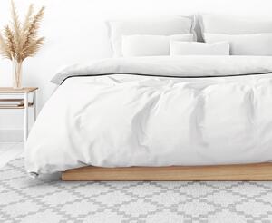 Goldea lenjerie de pat 100% bumbac satinat de lux - albă 140 x 200 și 70 x 90 cm