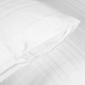 Goldea lenjerie de pat deluxe din damasc - albă cu dungi subțiri 140 x 200 și 70 x 90 cm