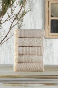 Set de prosoape 5 bucati, Sophisticated Texture, UnicUtil, Bej
